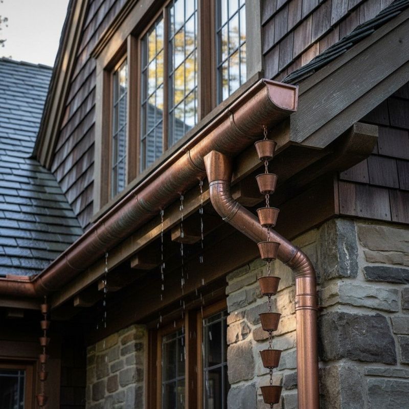 Copper Downspout Installation in San Francisco, CA